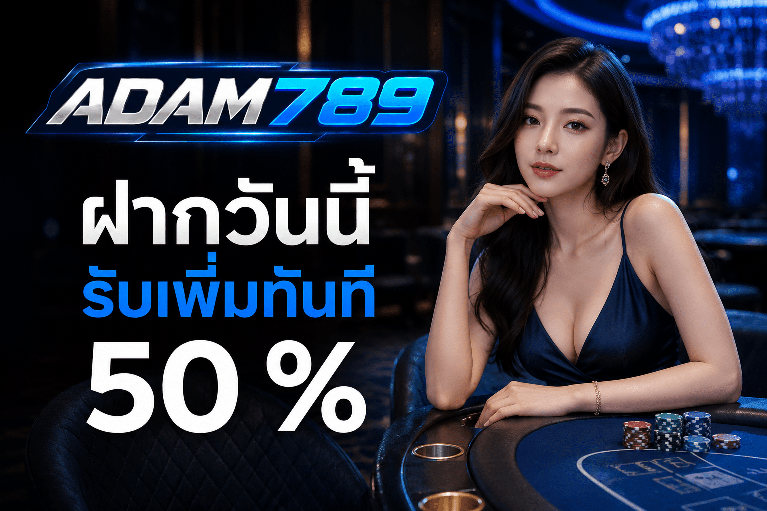 ฝากวันนี้รับเพิ้มทันที 50 %